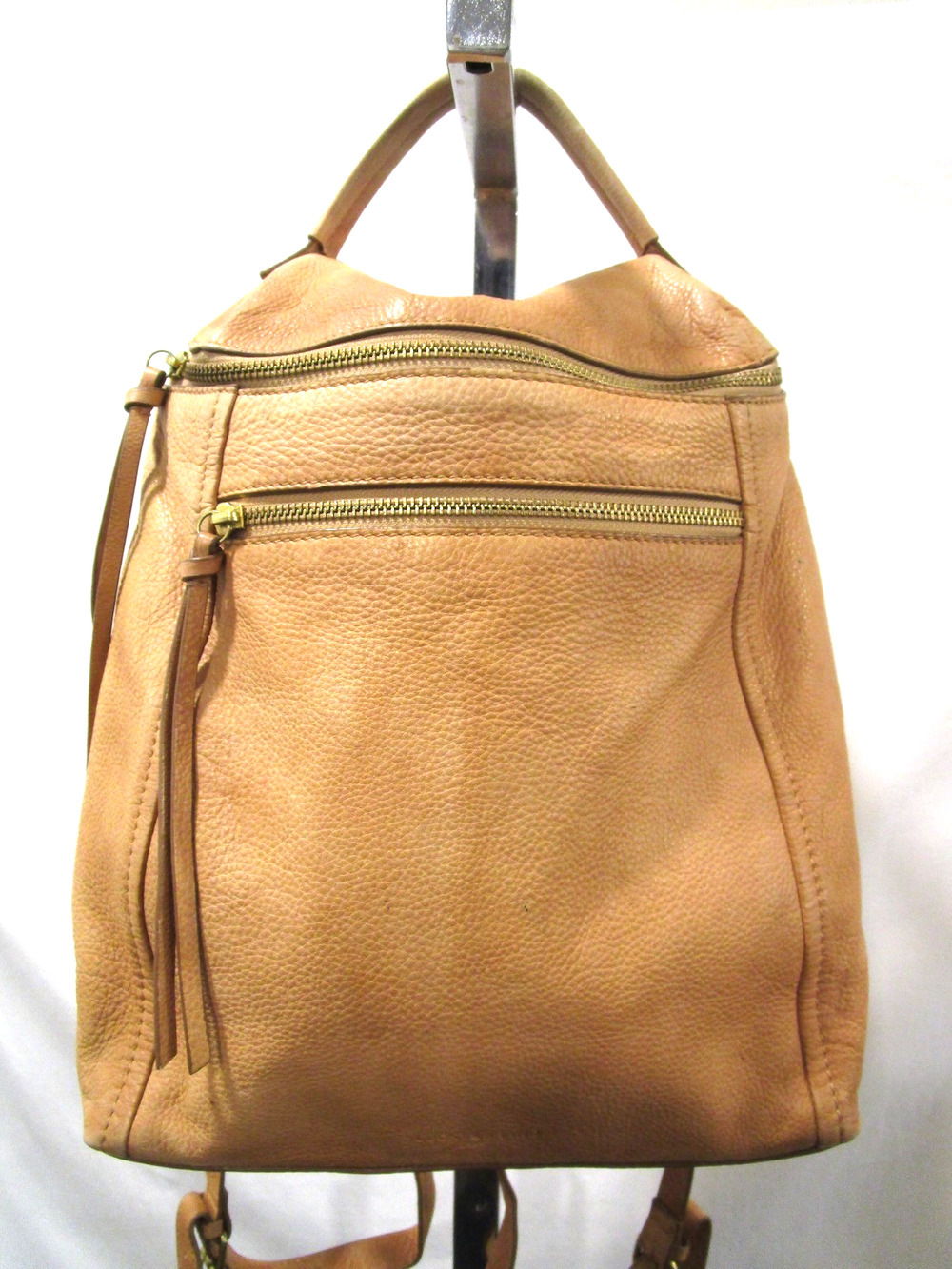 Lucky Brand Poli Tan Brown Leather Backpack Purse